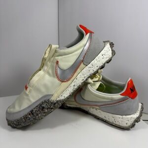 Nike Waffle Racer Crater Women 11.5 Coconut Milk Cream Silver Sneaker CT1983-105